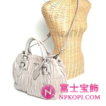 プラダ（PRADA）NAPPA GAUFRE`　レディース2wayトートバッグ　ライトグレー　BN1789-QRD-D32 